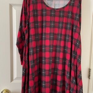 Plaid Red and Black Women's Tunic